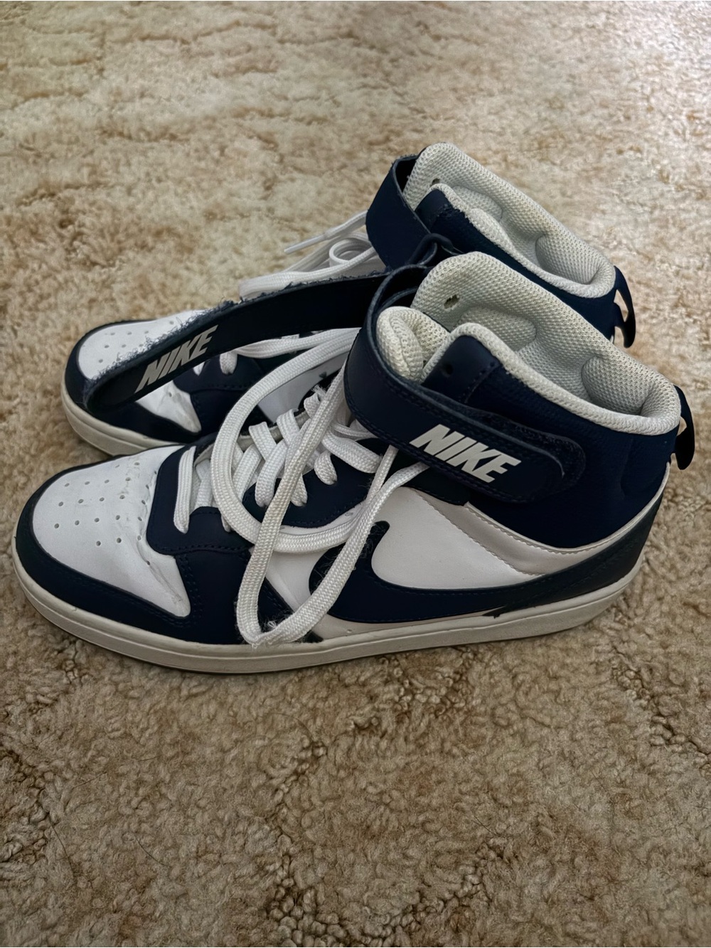 Nike Kids' Navy & White High-Top Sneakers